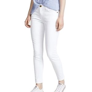 Current/Elliot The Stiletto White Stretch Denim Mid Rise Skinny Ankle Jean